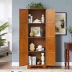 Armadio Portatutto in Legno con 8 Ante e 4 Ripiani 183.9 cm A x 60.5 cm L x 32 cm P