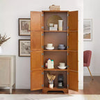 Armadio Portatutto in Legno con 8 Ante e 4 Ripiani 183.9 cm A x 60.5 cm L x 32 cm P