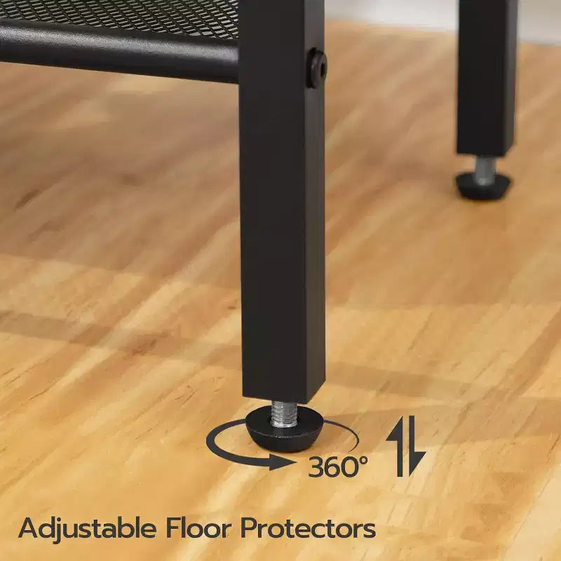 Tavolino da Divano a 3 Ripiani in Metallo e Legno con Ricarica USB 61 cm H x 30,5 cm L x 30,5 cm P