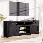 Farmhouse TV Cabinet, Entertainment Center with 2 Drawers, 2 Cabinets, and 2 Open Storage Spaces, for Living Room, Bedroom