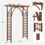 Pergolato a traliccio ad arco in legno da giardino, altezza 216 cm