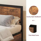Struttura letto a piattaforma queen size in metallo e legno con 4 cassetti contenitore