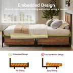 Struttura letto a piattaforma queen size in metallo e legno con 4 cassetti contenitore