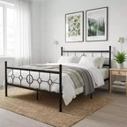 Metal Bed Frame with Headboard, Metal Platform Bed Frame, No Box Spring Needed, Noise Free, Easy Assembly