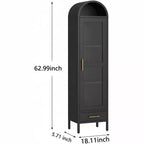 Libreria ad Arco in Acciaio con Ante in Vetro 160 cm (A) x 46 cm (L) x 14,5 cm (P)