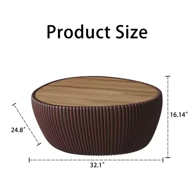 Tavolino da caffè in pietra sinterizzata e pelle 16,14"H x 32,1"L x 24,8"W