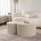 Tavolino rotondo in legno con design a rilievo 37,9 cm H x 86 cm diametro