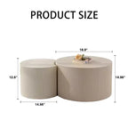 Tavolino rotondo in legno con design a rilievo 37,9 cm H x 86 cm diametro