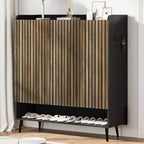 Shoe Cabinet, 30 Pairs Large Shoe Organizer with 3 Doors & Adjustable Shelves for Entryway
