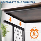 Scaffale pieghevole a 3 ripiani in metallo con ruote 75,8 cm A x 80 cm L x 56 cm P