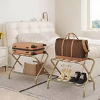 Portavaligie Pieghevole in Acciaio con Scarpiera 69,1 cm L x 38,1 cm P x 52,1 cm H