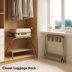 Portavaligie Pieghevole in Acciaio con Scarpiera 69,1 cm L x 38,1 cm P x 52,1 cm H