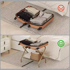 Portavaligie Pieghevole in Acciaio con Scarpiera 69,1 cm L x 38,1 cm P x 52,1 cm H
