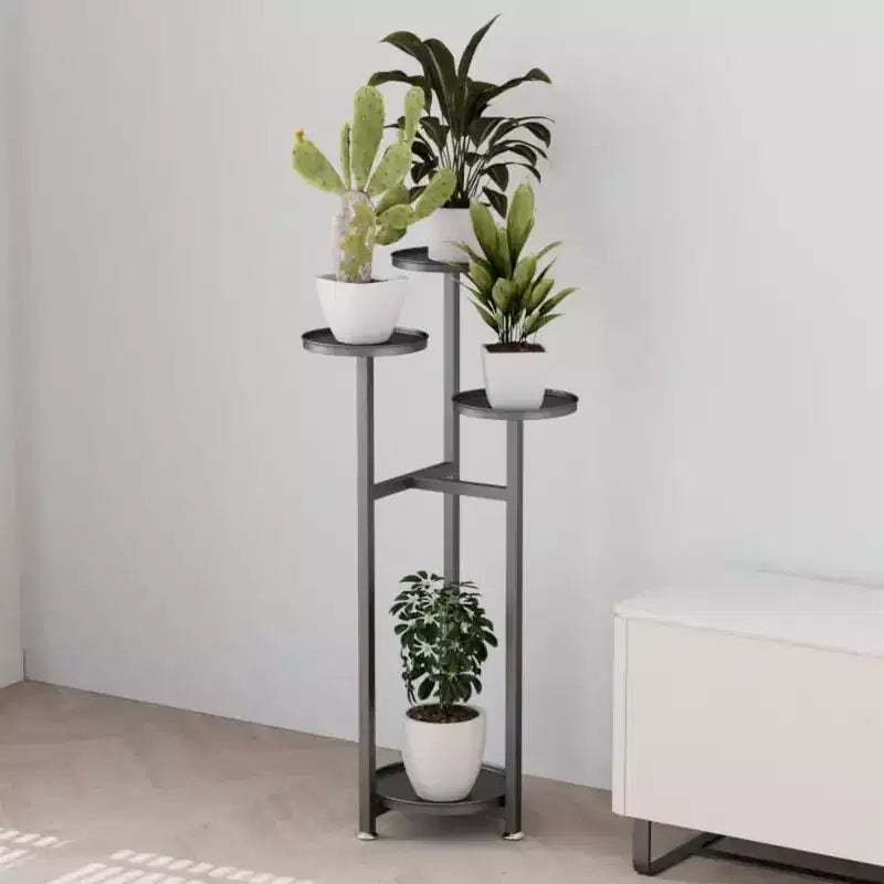 Multi-Layer Tall Metal Plant Shelf for Indoor Corner  Anti-Slip Feet, Heavy Duty Tiered Stand for Living Room, Balcony, Patio