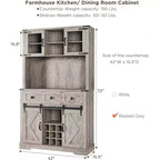 Mobile Bar da Fattoria in Legno 183 cm H con Anta Scorrevole a Fienile e 3 Cassetti