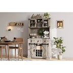 Mobile Bar da Fattoria in Legno 183 cm H con Anta Scorrevole a Fienile e 3 Cassetti