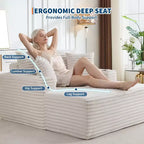 Divano Letto Chaise Lounge Oversize in Velluto a Coste 163 cm L x 137 cm W