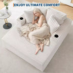 Divano Letto Chaise Lounge Oversize in Velluto a Coste 163 cm L x 137 cm W