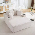 64 Oversized Chaise Lounge Chair, Upholstered Sleeper Sofa Bed with Cup Holders, Boneless Sleep Sofa Couch for Living Room, No Assembly