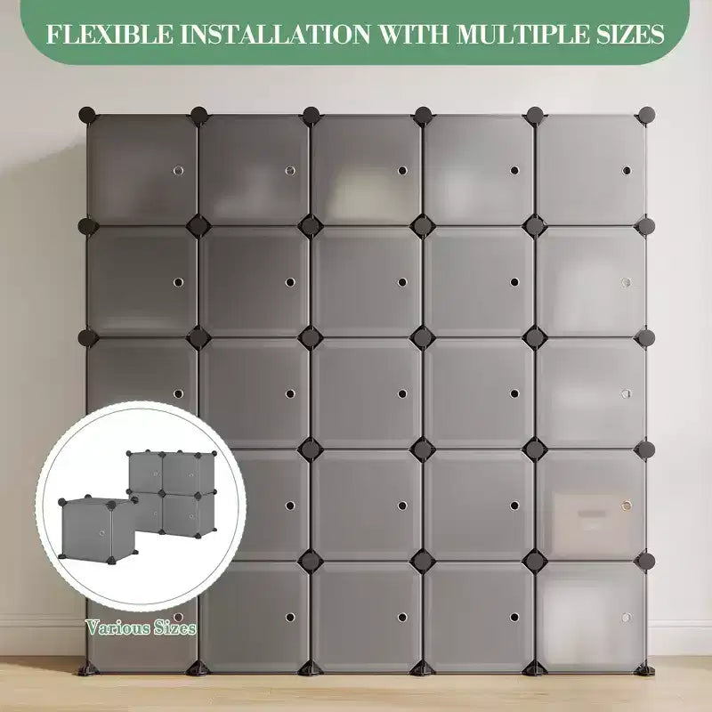 Scarpiera modulare salvaspazio 12 cubi impilabile con ante, organizer portatile a 4 livelli impilabile per scarpe, per camera da letto, soggiorno
