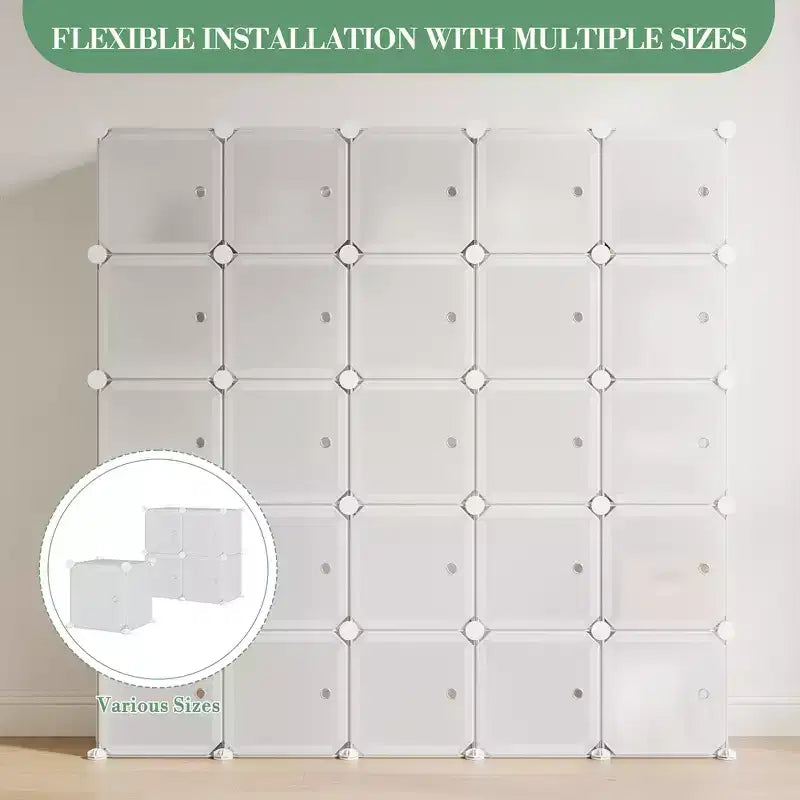 Scarpiera modulare salvaspazio 12 cubi impilabile con ante, organizer portatile a 4 livelli impilabile per scarpe, per camera da letto, soggiorno