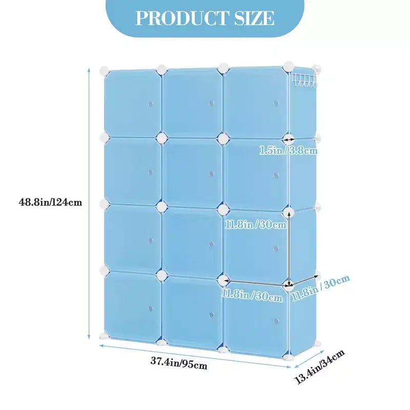 Scarpiera modulare salvaspazio 12 cubi impilabile con ante, organizer portatile a 4 livelli impilabile per scarpe, per camera da letto, soggiorno