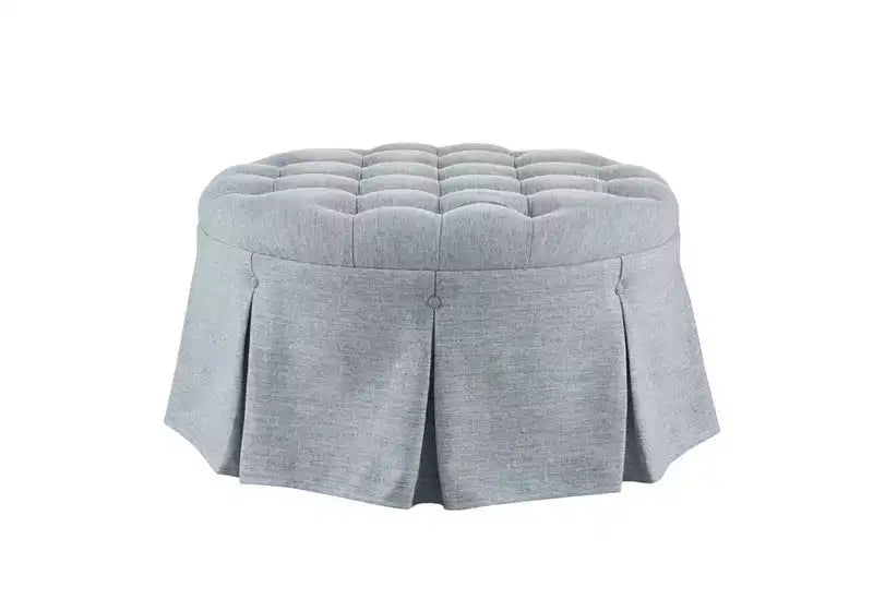 Elowen Pouf rotondo imbottito con gonna plissettata