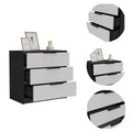 HomeRoots 28 White And Smokey Oak Manufactured Wood Three Drawer Dresser