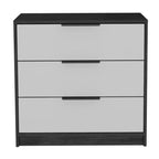 Cassettiera orizzontale in legno a 3 cassetti 71 cm — Bianco e Rovere Smokey