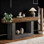 Consolle rustica da fattoria in MDF con ripiano inferiore 63''L x 32,28''A x 11,81''P