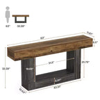 Consolle rustica da fattoria in MDF con ripiano inferiore 63''L x 32,28''A x 11,81''P