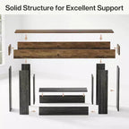 Consolle rustica da fattoria in MDF con ripiano inferiore 63''L x 32,28''A x 11,81''P