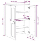 Mobile alto in composito di legno 80 cm L x 110 cm A x 35 cm P