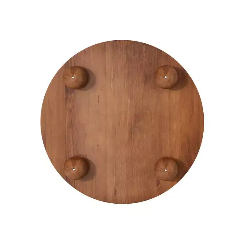 Tavolino moderno da caffè da 31,8 pollici, tavolino rotondo scanalato con contenitore, tavolino da cocktail in legno per soggiorno, camera da letto, ufficio