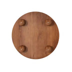 Tavolino da caffè rotondo scanalato in legno di pino con vano portaoggetti nascosto 80,7 cm L x 41,4 cm A