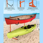 Rastrelliera autoportante in acciaio per 2 kayak con larghezza regolabile 48,4–71,8''