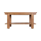 Tavolino da caffè in legno a due ripiani 91 cm L x 51 cm P x 47 cm H