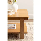 Tavolino da caffè in legno a due ripiani 91 cm L x 51 cm P x 47 cm H