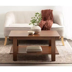 Tavolino da caffè in legno a due ripiani 91 cm L x 51 cm P x 47 cm H