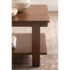 Tavolino da caffè in legno a due ripiani 91 cm L x 51 cm P x 47 cm H