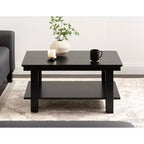Tavolino da caffè in legno a due ripiani 91 cm L x 51 cm P x 47 cm H