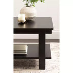 Tavolino da caffè in legno a due ripiani 91 cm L x 51 cm P x 47 cm H
