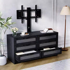 Mobile TV in legno e rattan con montaggio 6 cassetti 120 cm L x 111 cm A x 40 cm P