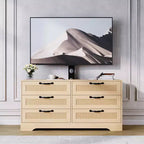 Mobile TV in legno e rattan con montaggio 6 cassetti 120 cm L x 111 cm A x 40 cm P