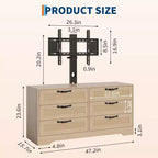 Mobile TV in legno e rattan con montaggio 6 cassetti 120 cm L x 111 cm A x 40 cm P
