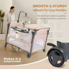 Culla 3-in-1 in Alluminio da Comodino per Neonati 83,06 cm A x 110 cm L x 78 cm P