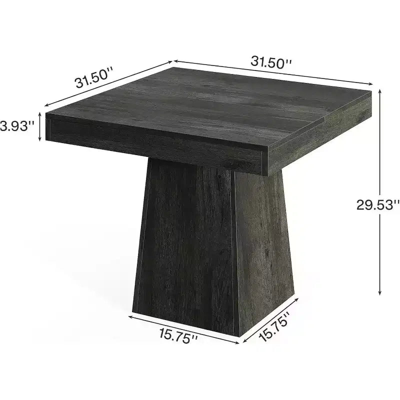 Tavolo da pranzo quadrato moderno da 31,5 pollici con base a piedistallo, tavolino da cucina per 4 persone per sala da pranzo, cucina, soggiorno, grigio