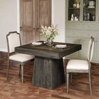 Tavolo da pranzo quadrato in MDF da 80 cm L x 75 cm H con base a piedistallo