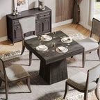 Tavolo da pranzo quadrato in MDF da 80 cm L x 75 cm H con base a piedistallo