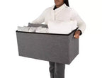Pouff contenitore in poliestere 76,2 cm L x 39,9 cm P x 39,9 cm H